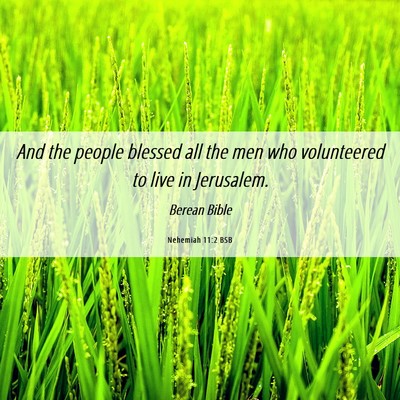 Picture 06 - Nehemiah 11:2 BSB - And the people blessed all the men who - Bible Verse Picture