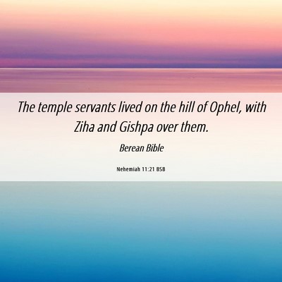 Picture 06 - Nehemiah 11:21 BSB - The temple servants lived on the hill of Ophel, - Bible Verse Picture