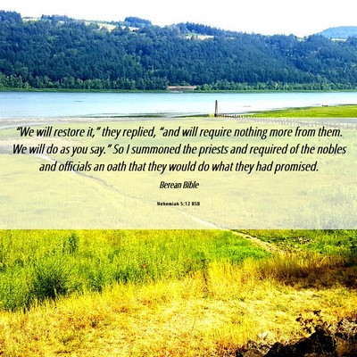 Picture 06 - Nehemiah 5:12 BSB - “We will restore it,” they replied, “and - Bible Verse Picture