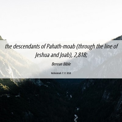 Picture 06 - Nehemiah 7:11 BSB - the descendants of Pahath-moab (through the line - Bible Verse Picture