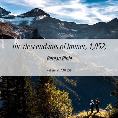Picture 06 - Nehemiah 7:40 BSB - the descendants of Immer, - Bible Verse Picture