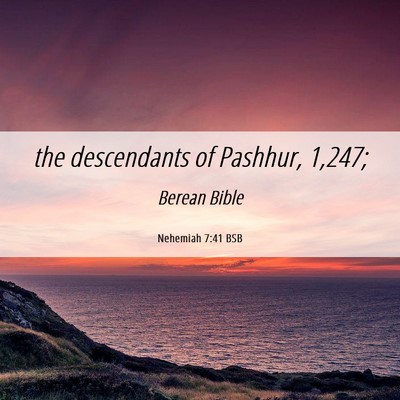 Picture 06 - Nehemiah 7:41 BSB - the descendants of Pashhur, - Bible Verse Picture