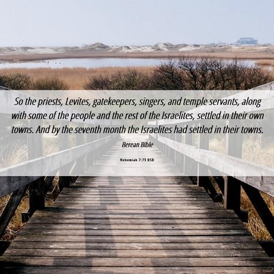 Picture 06 - Nehemiah 7:73 BSB - So the priests, Levites, gatekeepers, singers, - Bible Verse Picture