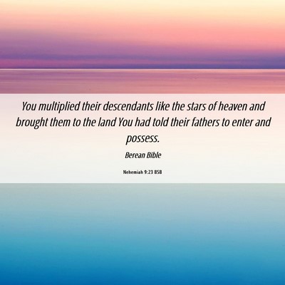 Picture 06 - Nehemiah 9:23 BSB - You multiplied their descendants like the stars - Bible Verse Picture
