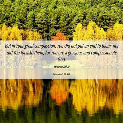 Picture 06 - Nehemiah 9:31 BSB - But in Your great compassion, You did not put an - Bible Verse Picture