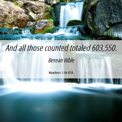 Picture 06 - Numbers 1:46 BSB - And all those counted totaled - Bible Verse Picture