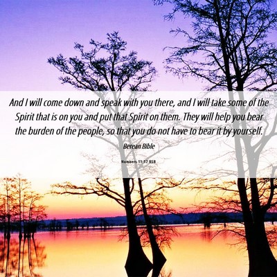 Picture 06 - Numbers 11:17 BSB - And I will come down and speak with you there, - Bible Verse Picture