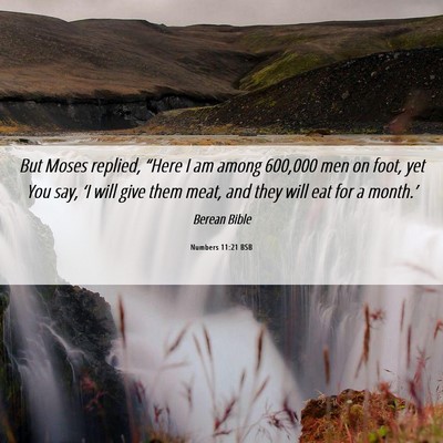 Picture 06 - Numbers 11:21 BSB - But Moses replied, “Here I am among 600,000 men - Bible Verse Picture