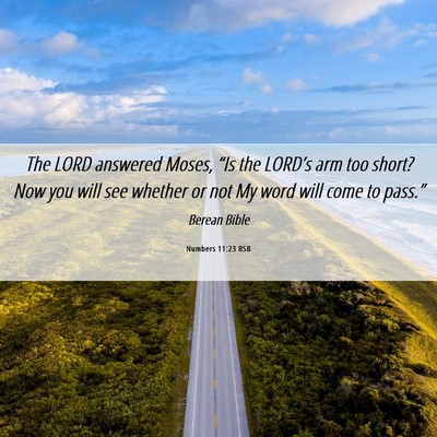 Picture 06 - Numbers 11:23 BSB - The LORD answered Moses, “Is the LORD’s arm - Bible Verse Picture