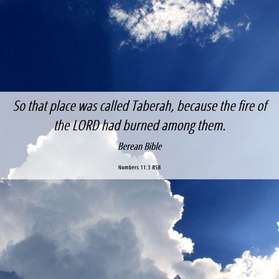 Picture 06 - Numbers 11:3 BSB - So that place was called Taberah, because the - Bible Verse Picture