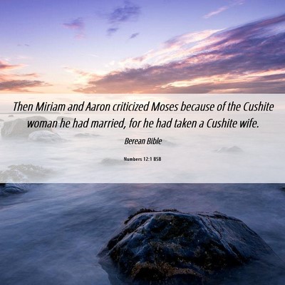 Picture 06 - Numbers 12:1 BSB - Then Miriam and Aaron criticized Moses because of - Bible Verse Picture