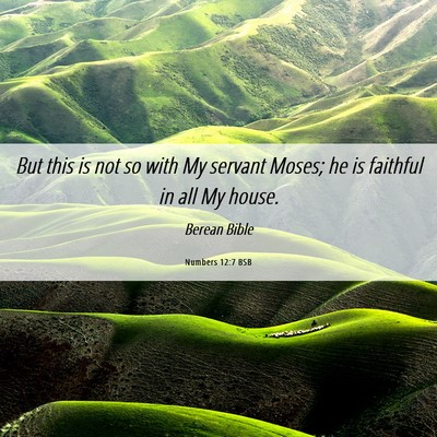 Picture 06 - Numbers 12:7 BSB - But this is not so with My servant Moses; he is - Bible Verse Picture