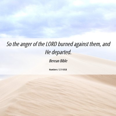 Picture 06 - Numbers 12:9 BSB - So the anger of the LORD burned against them, and - Bible Verse Picture