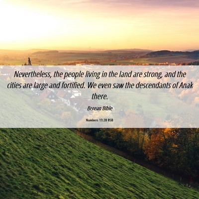Picture 06 - Numbers 13:28 BSB - Nevertheless, the people living in the land are - Bible Verse Picture
