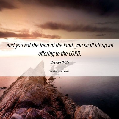 Picture 06 - Numbers 15:19 BSB - and you eat the food of the land, you shall lift - Bible Verse Picture