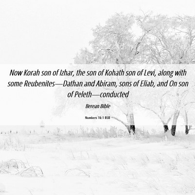 Picture 06 - Numbers 16:1 BSB - Now Korah son of Izhar, the son of Kohath son of - Bible Verse Picture