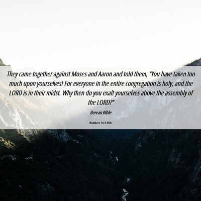 Picture 06 - Numbers 16:3 BSB - They came together against Moses and Aaron and - Bible Verse Picture