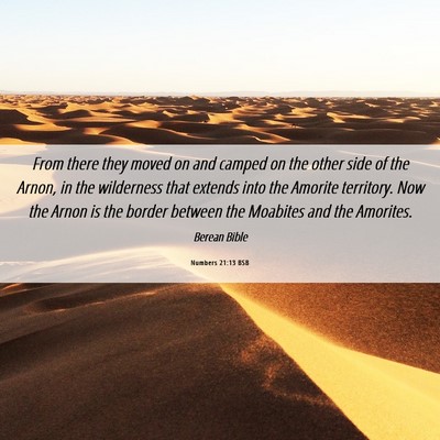 Picture 06 - Numbers 21:13 BSB - From there they moved on and camped on the other - Bible Verse Picture