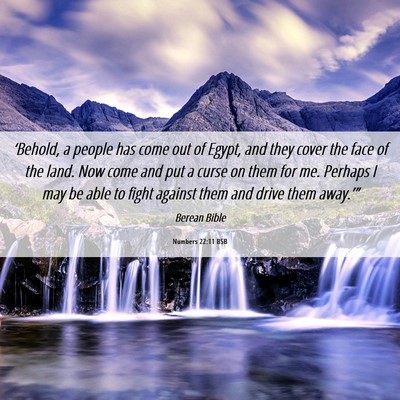 Picture 06 - Numbers 22:11 BSB - ‘Behold, a people has come out of Egypt, and - Bible Verse Picture