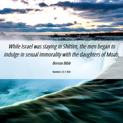 Picture 06 - Numbers 25:1 BSB - While Israel was staying in Shittim, the men - Bible Verse Picture