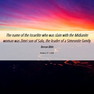 Picture 06 - Numbers 25:14 BSB - The name of the Israelite who was slain with the - Bible Verse Picture