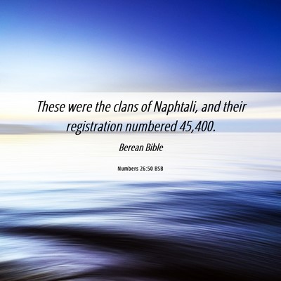 Picture 06 - Numbers 26:50 BSB - These were the clans of Naphtali, and their - Bible Verse Picture
