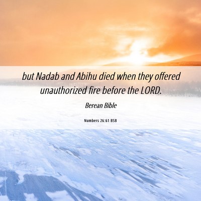Picture 06 - Numbers 26:61 BSB - but Nadab and Abihu died when they offered - Bible Verse Picture