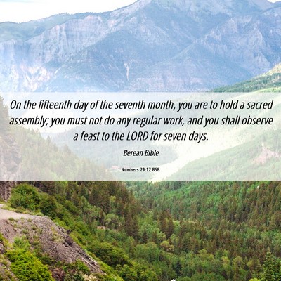 Picture 06 - Numbers 29:12 BSB - On the fifteenth day of the seventh month, you - Bible Verse Picture