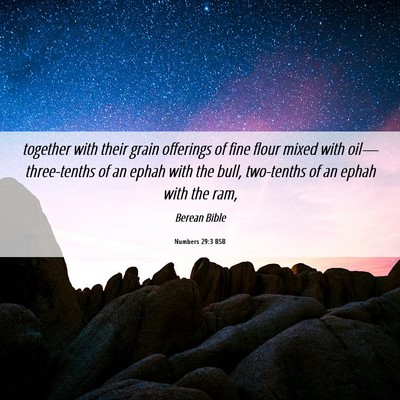 Picture 06 - Numbers 29:3 BSB - together with their grain offerings of fine flour - Bible Verse Picture