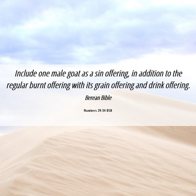 Picture 06 - Numbers 29:34 BSB - Include one male goat as a sin offering, in - Bible Verse Picture