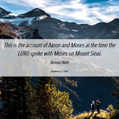 Picture 06 - Numbers 3:1 BSB - This is the account of Aaron and Moses at the - Bible Verse Picture