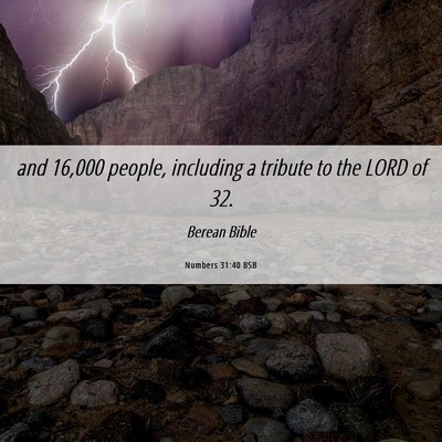 Picture 06 - Numbers 31:40 BSB - and 16,000 people, including a tribute to the - Bible Verse Picture