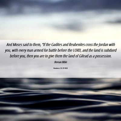Picture 06 - Numbers 32:29 BSB - And Moses said to them, “If the Gadites and - Bible Verse Picture