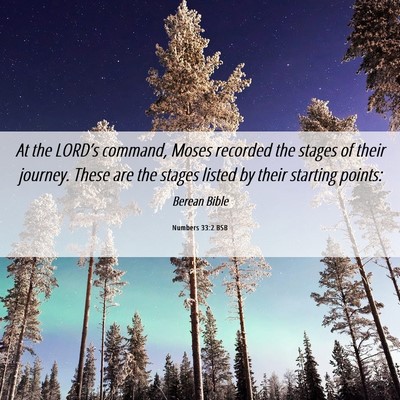 Picture 06 - Numbers 33:2 BSB - At the LORD’s command, Moses recorded the - Bible Verse Picture