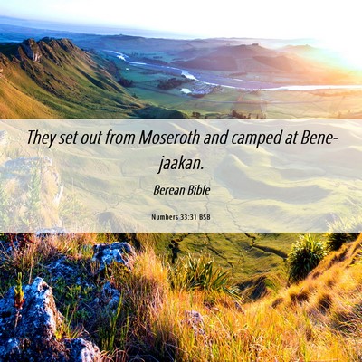 Picture 06 - Numbers 33:31 BSB - They set out from Moseroth and camped at - Bible Verse Picture