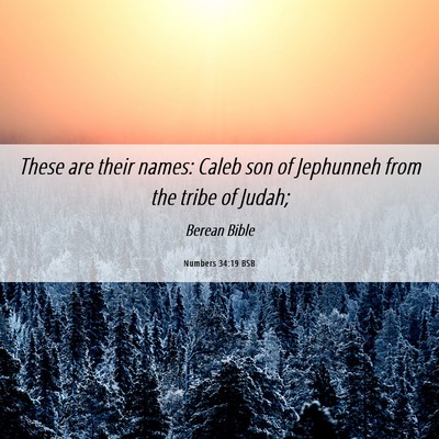 Picture 06 - Numbers 34:19 BSB - These are their names: Caleb son of Jephunneh - Bible Verse Picture