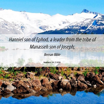 Picture 06 - Numbers 34:23 BSB - Hanniel son of Ephod, a leader from the tribe of - Bible Verse Picture