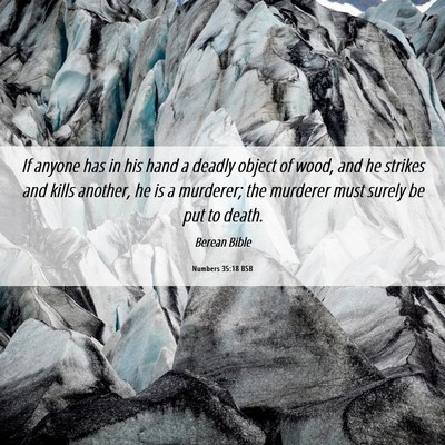 Picture 06 - Numbers 35:18 BSB - If anyone has in his hand a deadly object of - Bible Verse Picture