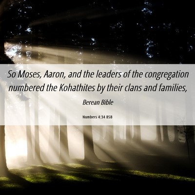 Picture 06 - Numbers 4:34 BSB - So Moses, Aaron, and the leaders of the - Bible Verse Picture