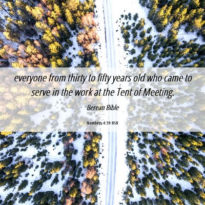 Picture 06 - Numbers 4:39 BSB - everyone from thirty to fifty years old who came - Bible Verse Picture