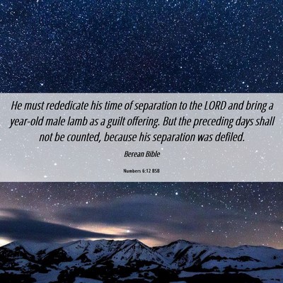 Picture 06 - Numbers 6:12 BSB - He must rededicate his time of separation to the - Bible Verse Picture