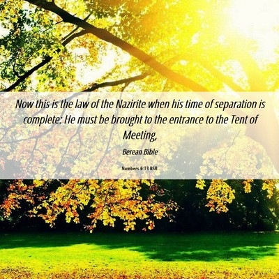 Picture 06 - Numbers 6:13 BSB - Now this is the law of the Nazirite when his time - Bible Verse Picture