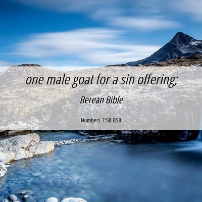 Picture 06 - Numbers 7:58 BSB - one male goat for a sin - Bible Verse Picture