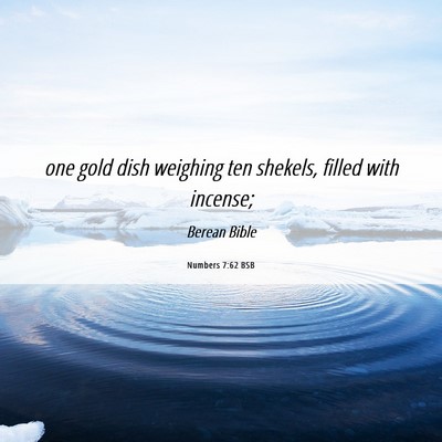 Picture 06 - Numbers 7:62 BSB - one gold dish weighing ten shekels, filled with - Bible Verse Picture