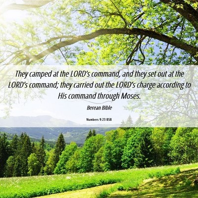 Picture 06 - Numbers 9:23 BSB - They camped at the LORD’s command, and they set - Bible Verse Picture