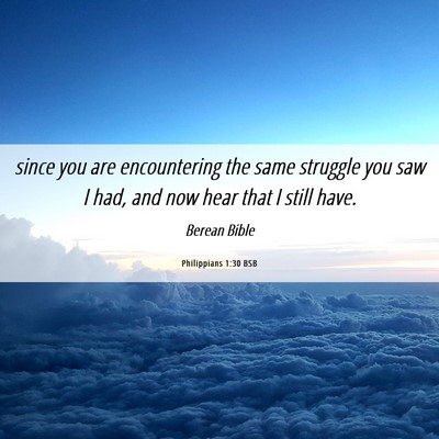 Picture 06 - Philippians 1:30 BSB - since you are encountering the same struggle you - Bible Verse Picture