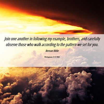 Picture 06 - Philippians 3:17 BSB - Join one another in following my example, - Bible Verse Picture