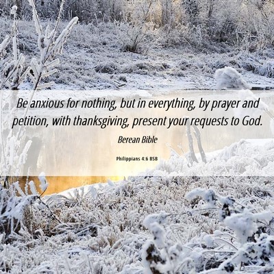 Picture 06 - Philippians 4:6 BSB - Be anxious for nothing, but in everything, by - Bible Verse Picture