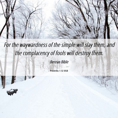 Picture 06 - Proverbs 1:32 BSB - For the waywardness of the simple will slay them, - Bible Verse Picture