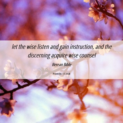 Picture 06 - Proverbs 1:5 BSB - let the wise listen and gain instruction, and the - Bible Verse Picture